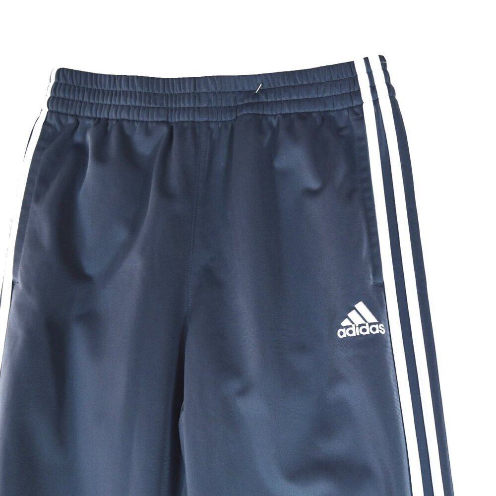 Adidas Grey Blue Track Pants Size Youth 14/16 Regular Fit 3-Stripes - Picture 4 of 5